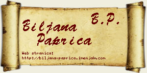 Biljana Paprica vizit kartica